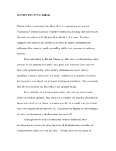 Motive Utilitarianism DRAFT - Gwen Bradford