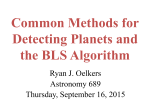 Common Methods for Detecting Planets and the BLS Algorithm
