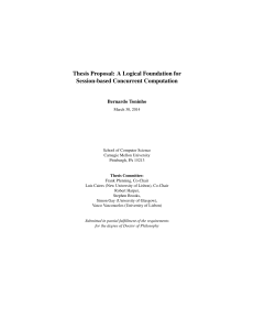 Thesis Proposal: A Logical Foundation for Session-based