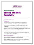 Building a WINNING Cover Letter