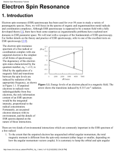 Electron Spin Resonance Tutorial