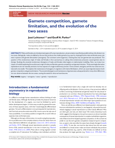 Gamete competition, gamete limitation