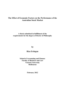 The Effect of Economic Factors on the Performance of the Australian