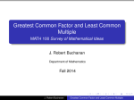 Greatest Common Factor and Least Common Multiple