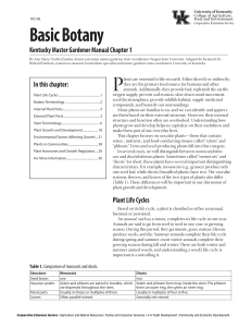 Basic Botany - UK College of Agriculture