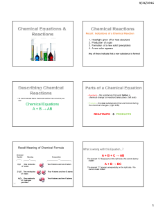 Introduction to Chemical Equations