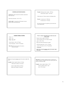 Calculations and Chemical Equations Atomic mass: Mass of an