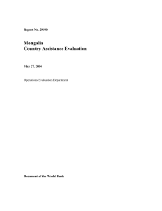 Mongolia Country Assistance Evaluation