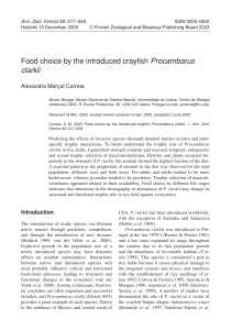 Food choice by the introduced crayfish Procambarus clarkii