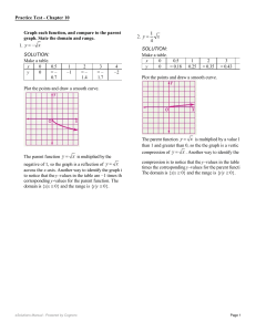 Graph each function, and compare to the parent graph. State the