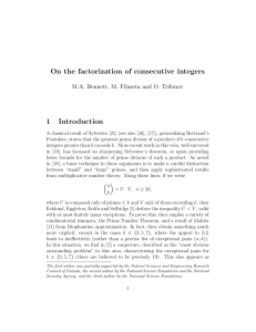 On the factorization of consecutive integers 1