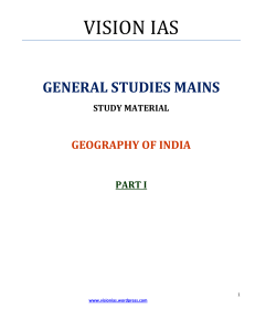 Study material : Geography of India - Vision IAS