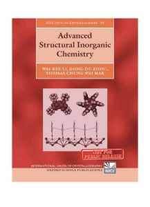 Advanced Structural Inorganic Chemistry (International Union of