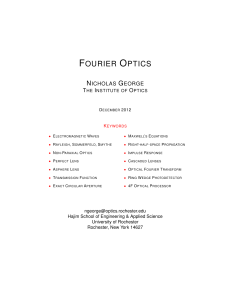 fourier optics - The Institute of Optics
