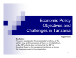 Economic Policy Objectives and Challenges in Tanzania