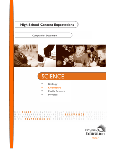 Chemistry Standards Clarification