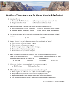 Magma Viscosity Quiz