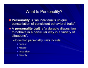 What Is Personality?