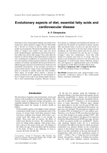 Evolutionary aspects of diet, essential fatty acids and cardiovascular
