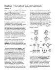 Reading: The Cells of Genetic Continuity