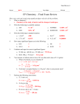 CP Chemistry - Final Exam Review KEY