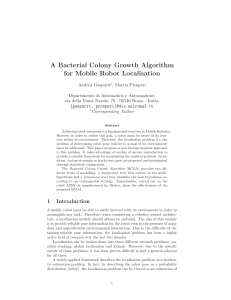 A Bacterial Colony Growth Algorithm for Mobile Robot Localisation