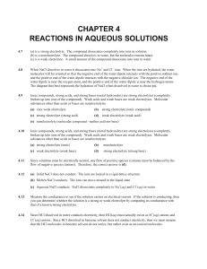 CHAPTER 4 REACTIONS IN AQUEOUS SOLUTIONS