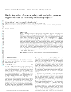 Likely formation of general relativistic radiation pressure supported