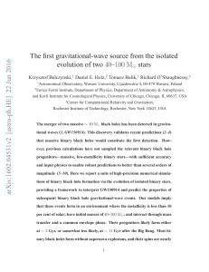 The first gravitational-wave source from the isolated evolution of two