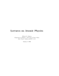 Lectures on Atomic Physics