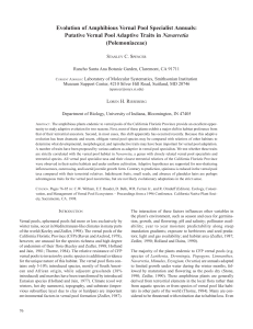 Evolution of Amphibious Vernal Pool Specialist Annuals: Putative