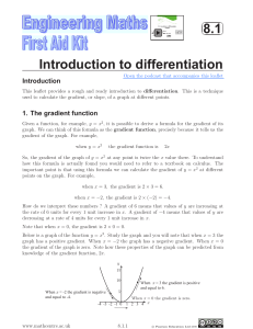 Introduction to differentiation 8.1