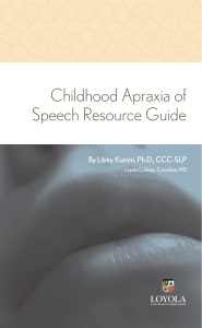 Childhood Apraxia of Speech Resource Guide