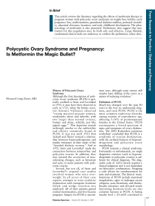 Polycystic Ovary Syndrome and Pregnancy: Is Metformin the Magic