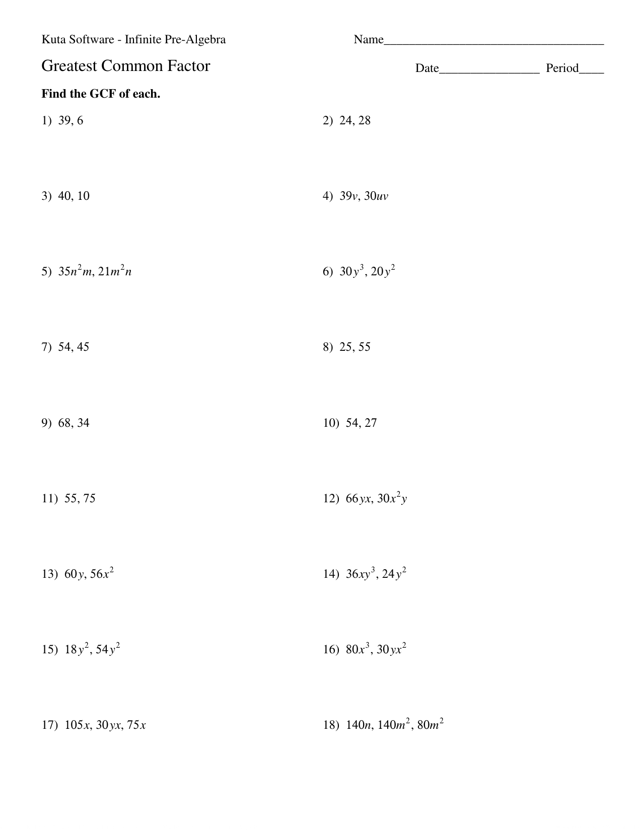 factoring with gcf kuta software Pertaining To Factor By Grouping Worksheet