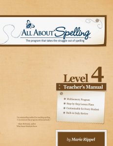 Teacher`s Manual - Downloads for All About Learning Press