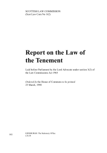 Report on the Law of the Tenement