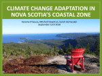 Climate Change Adaptation in Nova Scotia`s Coastal Zone