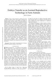 Embryo Transfer as an Assisted Reproductive Technology in Farm