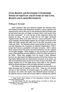 Civil Rights and Economic Citizenship: Notes on the