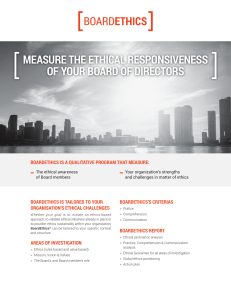 MEASURE THE ETHICAL RESPONSIVENESS OF YOUR BOARD