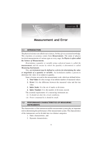 Measurement and Error - New Age International