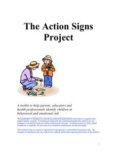 The Action Signs Project - Florida`s Center for Child Welfare