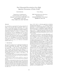 Fast Polynomial Factorization Over High