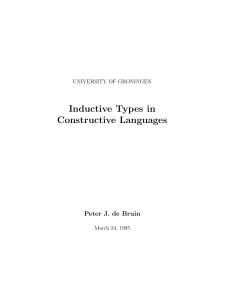 Inductive Types in Constructive Languages