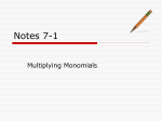 7-1 Multiplying Monomials