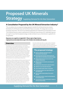 Proposed UK Minerals Strategy - Mineral Products Association