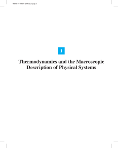 Thermodynamics and the Macroscopic Description of Physical