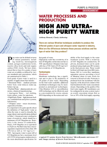 water processes and production high and ultra