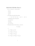 Math 2214, Fall 2014, Form A